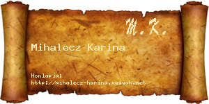 Mihalecz Karina névjegykártya